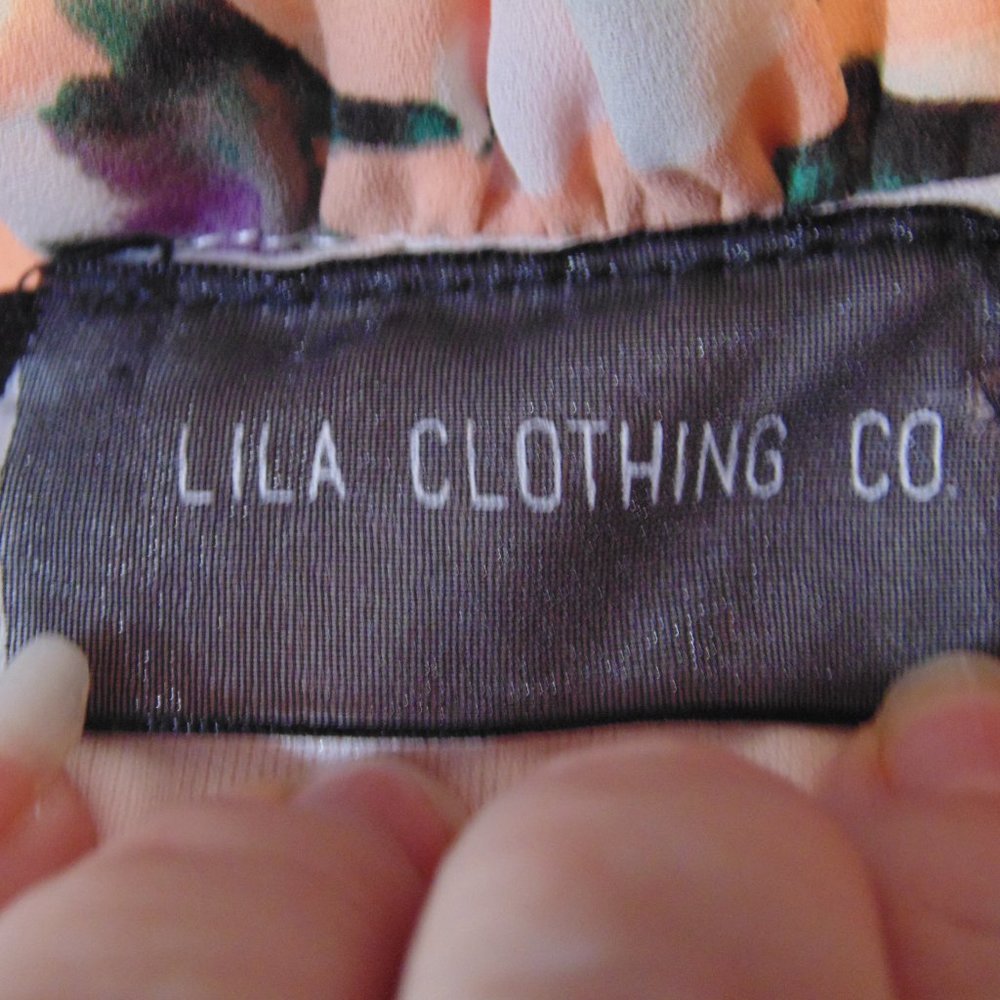 Lila Clothing Co Peach Floral Print Summer Beach Dress Medium - Picture 5 of 6